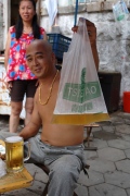 Qingdao, beer sold in plastic bags