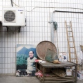 Maos birthplace-Shaoshan village- picture of Mao at a village house- in Hunan province- brandeins