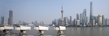 Shanghai-Surveillance Cameras pointing at Bund and Pudong