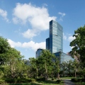 Poly Plaza, architect gmp, view from river garden,  Shanghai Pudong