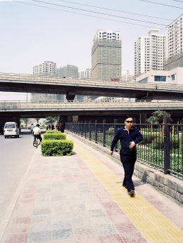 Man exercising in Xi’an suburbs